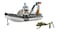 Bruder 62733 Bworld Dinghy Officers, Divers &amp; Accessories 1:16 Rescue Service Lifeguard Police Boat Water Toy, Multicolored