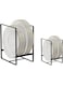 JOEBO Plate Holders Organizer, 2PCS Metal Vertical Plate Dish Holder Rack, Vertical Plate Organizer for Kitchen Cabinets for RV Kitchen Cabinets Counter (Black)
