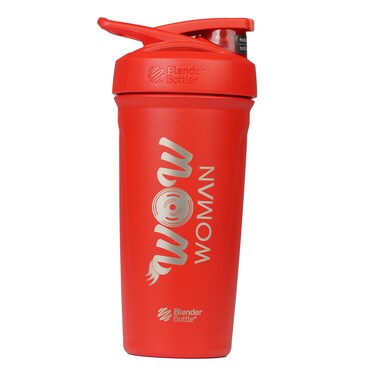 Wow Women Blender Bottle Stainless Steel Shaker, Red