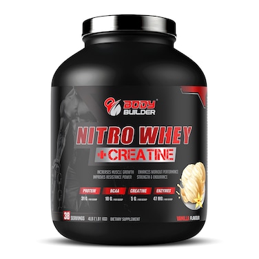Body Builder Nitro Whey + Creatine, Vanilla, 4 LB