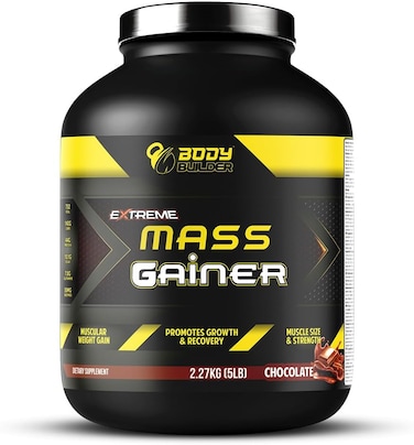 Body Builder Extreme Mass Gainer Ultimate Mass Gainer For Body Builders, 40gm Of Protein For Muscle Growth &amp; Recovery, Perfect For Extreme Bodybuilding 11 Servings - 5 Lbs (Chocolate)