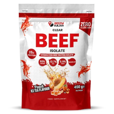 Body Builder Iso Beef Clear, Ice Tea Peach, 450 GM