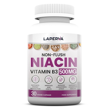 Laperva Non-flush Niacin Vitamin B3, 30 Veggie Capsules