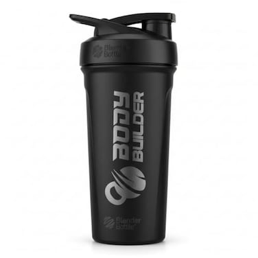 Body Builder Stainless Steel Shaker Bottle, Black, Leak Proof Design, BPA Free, Easy To Carry, Durable Metal Shaker For Protein Shakes &amp; Supplements