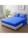 Linen Klub Striped Microfiber Fitted Sheet Set - King (180 x 200 cm) + 2 Pillowcases (50 x 75 cm), Ultrasoft Plush Fabric, Premium, Durable Quality, and Deep Pocket for a Perfect Fit, Royal Blue