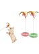 ZELLYA 2Pcs Cat Feather Toy, Interactive Cat Wand Collar Toys with Bells and Feathers, Indoor Toy Gifts for Cats to Make Them Less Lonely, Ideal Toy for One or More Cats at The Same Time (green Pink)