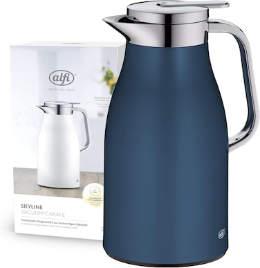 Alfi Skyline Tea Flask, Dark Denim and Chrome