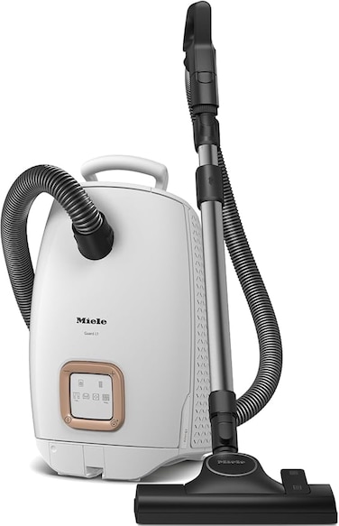 Miele Guard L1 Allergy Bagged Cylinder Vacuum Cleaner with Comfortable Handle Control, HEPA AirClean Filter, AllTeQ Universal Floorhead, LED Display Panel, in Brilliant White