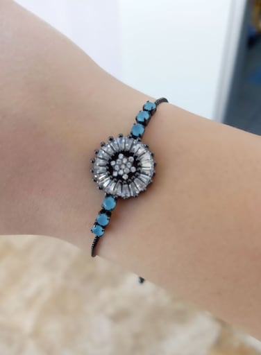Lily's Style Black Bracelet With Crystal Stones