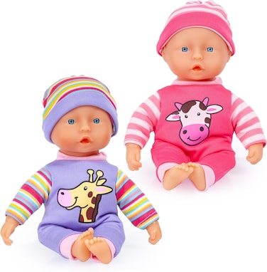 Bayer Design Soft Baby Doll 20cm - Lightweight Cuddly Baby Doll In 2 Assorted Styles - Plush Mini Doll For Toddlers -Perfect For Travel, Play &amp; Display