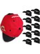 FAZOM 10-Pack Hat Rack for Wall - Hat Racks for Baseball Caps, Adhesive Hat Hooks for Wall, No Drilling Hat Organizer Cowboy Hat Holder, Strong Hat Hanger to Display for Door, Closet (10, Black)