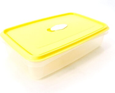Plastic Lunch Box Yellow/Clear &ndash; 2 Liters