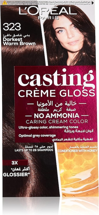 L’Oréal Paris Prodigy Permanent Hair Colour Cream, 323 Dark Chocolate, Ammonia-Free, Rich Natural-Looking Colour