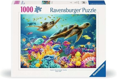 أحجية رافينسبورغر بلو أندرووتر وورلد، 1000 قطعة، جودة عالية، حجم كبير 70×50 سم بعد التركيب، مشهد بحري غامر للكبار والمراهقين، 12000577-3