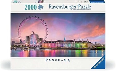أحجية الصور المقطوعة "لندن الجميلة" من رافنسبورغر، 2000 قطعة، جودة عالية، حجم كبير 98×75 سم، بانوراما لأبرز معالم لندن، مناسبة للبالغين والمراهقين، 12000805-7