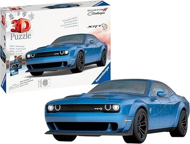 Ravensburger 3D Dodge Challenger SRT Hellcat Redeye Widebody Puzzle &ndash; 108-Piece 1:18 Model With Accessory Parts &amp; Rotating Wheels, EasyClick Assembly &ndash; Ages 10+, 11283‑8