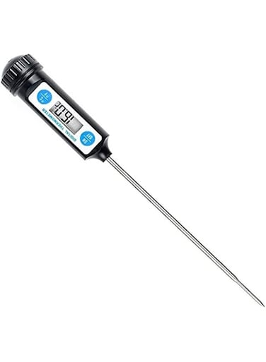 ELECDON Cooking Thermometer - Digital Food Meat Candy Thermometer - DT-10 Instant Read Digital Cooking Meat Thermometer with Long Probe for Cooking BBQ Kitchen Grill Milk (Black Color)