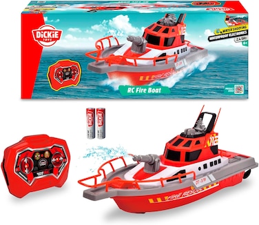 Dickie Toys 201107000 Firefighters Fire Engine Radio Control 38 cm, 2 Channels, 27 mhz, USB Charging, Speed Tip 6 km/h, For Children From Years Old, Multi Color