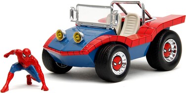 سيارة سبايدرمان من جادا مارفل بمقياس 1:24 مصنوعة من المعدن المصبوب، مع مجسم بطول 2.75 بوصة، ألعاب للأطفال والكبار