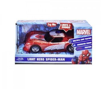 جادة مارفل سبايدر مان لايت هيروز سبايدر مان سيارة دي كاست (الجهد: غير متوفر، اللون: أحمر)