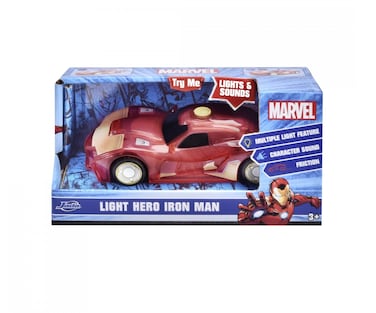 Jada Marvel Iron Man Light Hero Iron Man Die-Cast Car (1:32, Red/Gold)