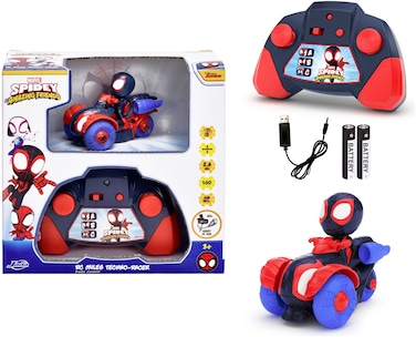 سيارة مايلز تيكنو ريسر بالتحكم عن بُعد مارفل سبيدي وأصدقاؤه المذهلون من جادا (1:50، أحمر/أزرق)