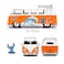 Jada Toys Stitch Car Vw Bus 1961 (19 cm) And Figure (5 cm)-Volkswagenmodel Car With Collectible Figure, Disney Toy Set For Lilo And Stitchmade Ofmetal For Fans And Children From 8 Years