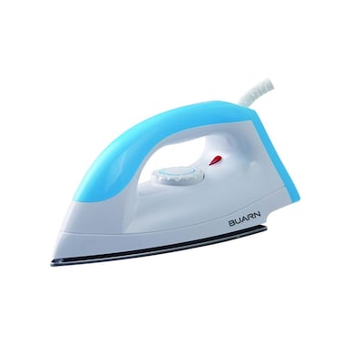 Buarn Professional Dry Iron, 1000 Watt, Non-Stick Sole, Ni-2203D - White Blue