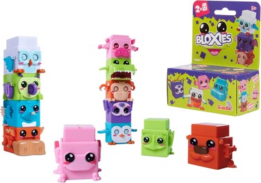 Simba 105952626-Bloxies Figure (2 Pcs)-Animal Building Blocks For Stacking And Collecting Withmotion Effect, Toy For Children From 3 Years, Random Selection In Surprise Packaging
