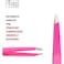 Nippes Solingen Cosmetic Tweezer Stainless Steel Coloured Slanted 727 - Suitable For Fine &amp; Precise Plucking - Handy With Good Grip - Pink