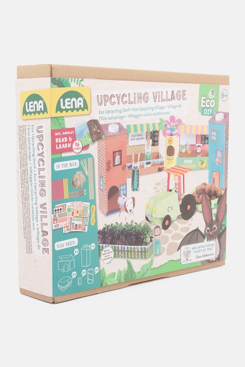 Lena Toys DIY Eco Upcycling Village Paper Game, White Combo