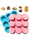 2 PCS Muffin Pans, Cupcake Pan, Air Fryer Egg Pan, Air Fryer Baking Pan, Silicone Mold, Mini, Reusable, Nonstick, Mold for Making Chocolate, Fried Egg, Cake, Tart, Dessert(Blue, Pink)