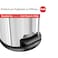 Hailo Pure S Pedal Bin 3 Liters, Kitchen Bin with Lid, Soft-Close Trash Can for Food Waste, Office or Bathroom Use, Compact Waste Bin, Stainless Steel, Made in Germany - HLO-0504-010
