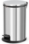 Hailo Pure M Pedal Bin, 12 Liters Kitchen Bin with Lid, Soft-Close Trash Can, Foot Pedal Dustbin for Bathroom, Office, or Bedroom, Compact Waste Bin, Stainless Steel, Made in Germany - HLO-0517-010