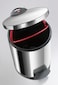 Hailo T2 M Pedal Bin, 11 Liter Stainless Steel Trash Bin with Lid, Waste Bag Clamping, Hands-Free Foot Pedal Kitchen Bin, Office &amp; Bathroom Dustbin, Made in Germany &ndash; HLO-0513-039