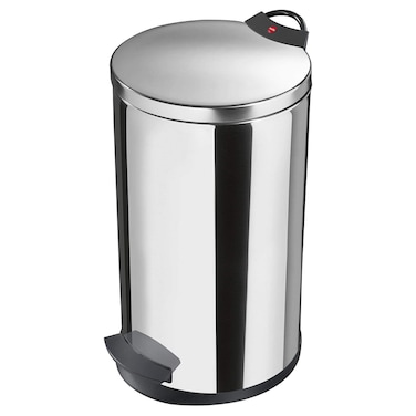 Hailo Pedal Bin T2 L 19 Liter Stainless Steel Kitchen Bin, Food Waste Bin with Soft-Close Lid, Dustbin for Kitchen, Waste Bag Clamping Inner Bin, Made in Germany &ndash; HLO-0520-039