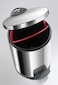 Hailo T2 M Pedal Bin, 11 Liter Trash Bin with Lid, Waste Bag Clamping, Hands-Free Foot Pedal Kitchen Bin, Office &amp; Bathroom Dustbin, Red, Made in Germany &ndash; HLO-0513-839