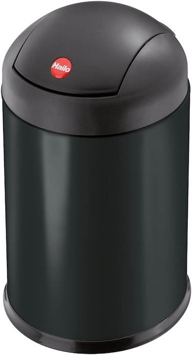 Hailo Sienna Swing Bin Small, 4 Liter Compact Kitchen Bin, Waste Bin for Bedroom Office, Mini Plastic Dustbin, Small Trash Bin, Black, Made in Germany, HLO-0704-219