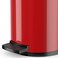 Hailo Design S Pedal Bin, 4 Liters, Compact Waste Bin with Lid, Foot Pedal Dustbin for Kitchen, Bathroom, Bedroom, Office, Red, Made in Germany - HLO-0704-059