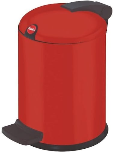 Hailo Design S Pedal Bin, 4 Liters, Compact Waste Bin with Lid, Foot Pedal Dustbin for Kitchen, Bathroom, Bedroom, Office, Red, Made in Germany - HLO-0704-059