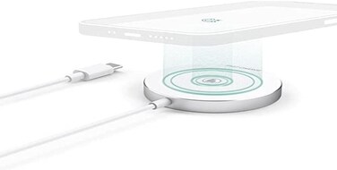 Hama 187264 MagCharge FC15 Wireless Charger, 15 W, Turbo Fast Charge, white