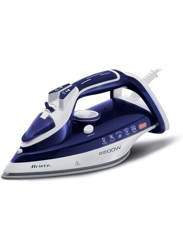 Ariete Steam Iron 6243 Blue, Auto Off, 2200 Watts, Anti Drip System"Min 1 year manufacturer warranty
