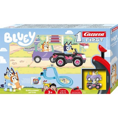 Carrera FIRST Bluey Bluey &amp; Bingo Let&rsquo;s Go Slot Car Race Track Set