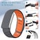 Silicone Wristband Compatible with Whoop 5.0 Band, Comfort Durable Soft Adjustable Silicone Sports Loop Strap for Men &amp; Women, with U Shapped Connector Dark Grey Orange - One/Peak