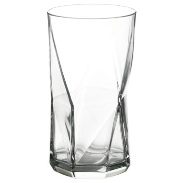 Geometric Faceted Glass, Tall Tumbler, Clear, 45 cl