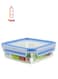 Square Clip and Close Food Container – 850ml, Clear/Blue, Airtight & Leakproof