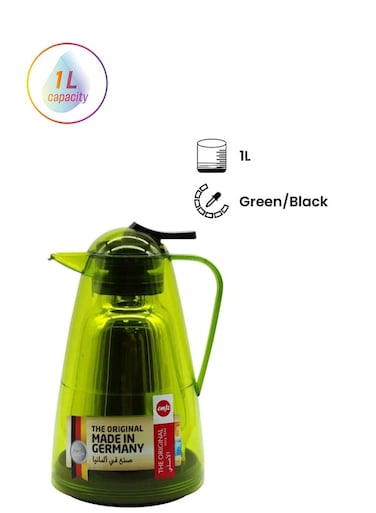Salsa Quick Tip Vacuum Flask – Green/Black, 500ml, Leak-Proof & Temperature Retaining