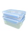 5-Piece Clip and Close Food Storage Set – Clear/Blue, Airtight & Stackable, 17x23x16 cm