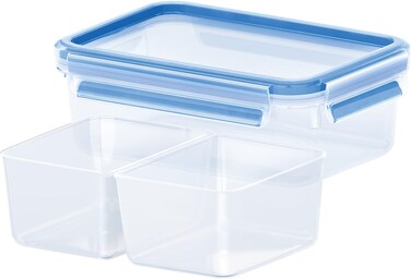 Rectangular Food Saver Container with Inner Box Clear/Blue &ndash; Airtight Storage