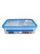 Rectangular Food Saver Container with Inner Box &ndash; Clear/Blue, Airtight &amp; Stackable Design